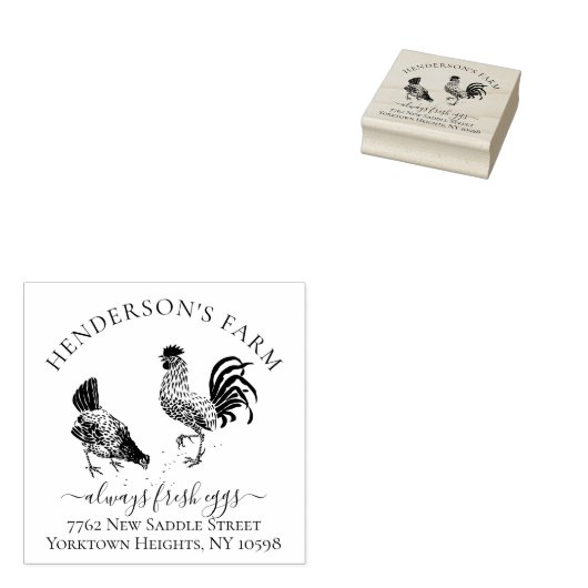 Creëer Uw Eigen  Ei Karton Boerderij Adres Rubberstempel (Gestempeld)