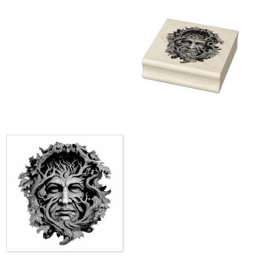 Creëer Uw eigen eikenboomgroen Man Rubberstempel (Gestempeld)