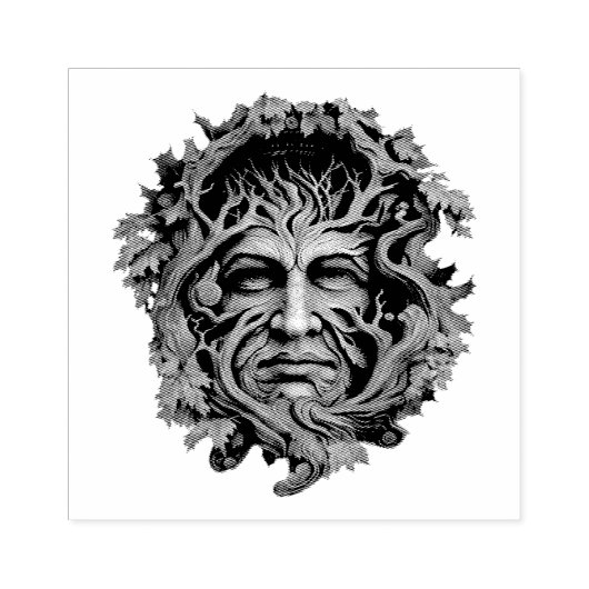 Creëer Uw eigen eikenboomgroen Man Rubberstempel (Afrduk)