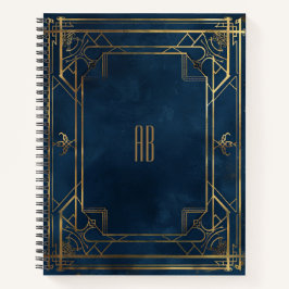 Creëer Uw eigen Elegant Blauw & Goud Notitieboek