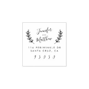 Creëer Uw Eigen Elegant Bruiloft Retouradres Rubberstempel