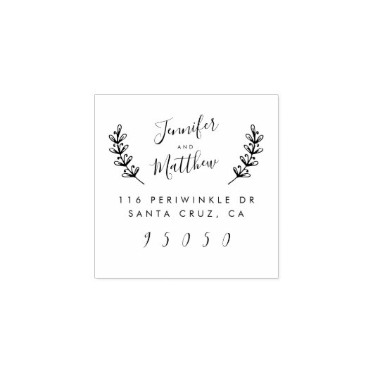 Creëer Uw Eigen Elegant Bruiloft Retouradres Rubberstempel (Afrduk)