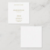 Creëer Uw eigen Elegant Gold Font-tekst Modern Vierkante Visitekaartje (Voorkant / Achterkant)