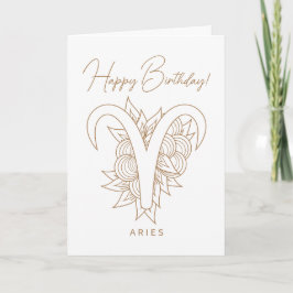 Creëer Uw eigen Elegant Goud & Witte Ram Zodiac Feestdagen Kaart