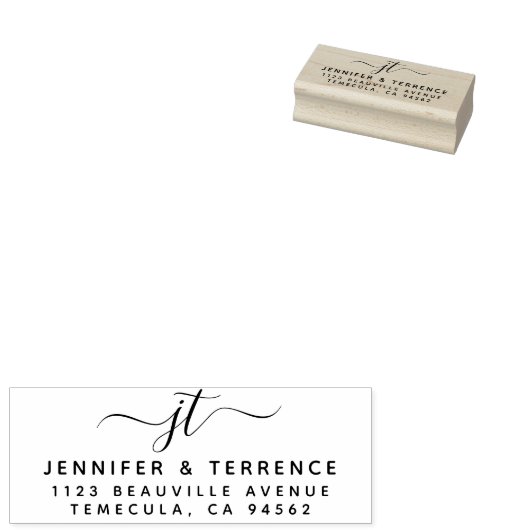 Creëer Uw eigen Elegant Initialen Retouradres Rubberstempel (Gestempeld)