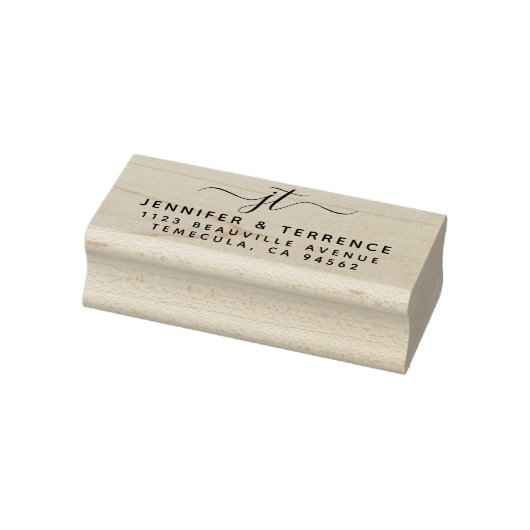 Creëer Uw eigen Elegant Initialen Retouradres Rubberstempel (Stempel)