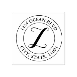 Creëer Uw eigen Elegant Monogram Ronde Rubberstempel