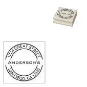 Creëer uw eigen Elegant Rond Terugkeeradres Rubberstempel (Gestempeld)