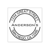 Creëer uw eigen Elegant Rond Terugkeeradres Rubberstempel (Afrduk)