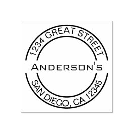 Creëer uw eigen Elegant Rond Terugkeeradres Rubberstempel