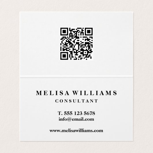 Creëer Uw eigen Elegant Rustic QR-code ingevuld Visitekaartje (Binnenkant ongevouwen)