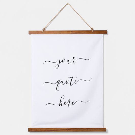 Creëer Uw eigen Elegant-script Aangepaste offerte Hangend Wandkleed (Voorkant)