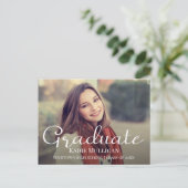 Creëer uw eigen Elegant Script Afstuderen Foto Aankondigingskaart (Staand voorkant)