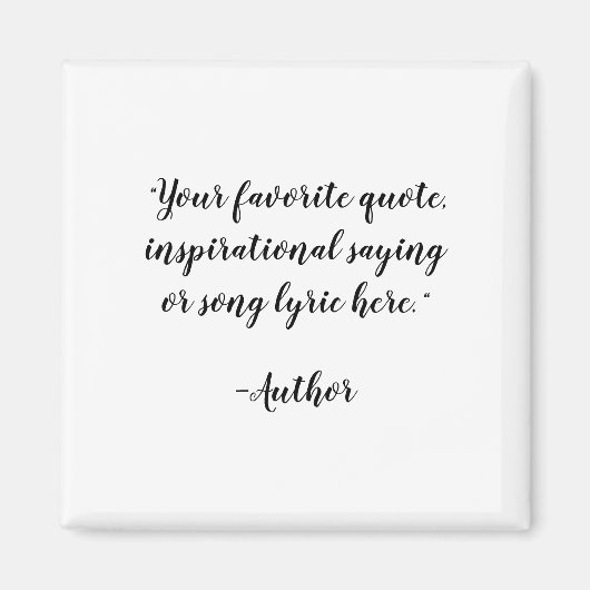 Creëer Uw eigen elegante aangepaste scriptcitaat Magneet (Voorkant)