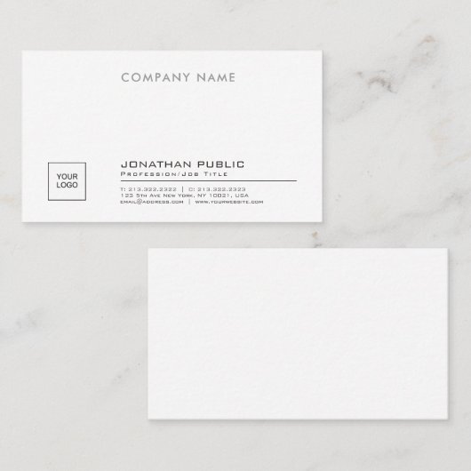 Creëer uw eigen elegante bedrijf met Logo Visitekaartje (Voorkant / Achterkant)