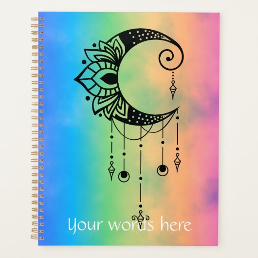 Creëer Uw eigen elegante Boho Moon Silhouet Planner (Voorkant)