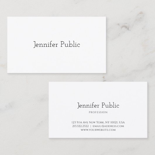 Creëer Uw eigen elegante eenvoudige Sjabloon Moder Visitekaartje (Voorkant / Achterkant)