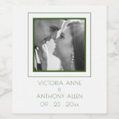 Creëer Uw eigen elegante foto groen wijnlabel Wijn Etiket (Enkel label)