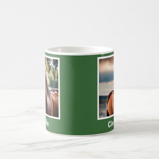 Creëer Uw eigen elegante gepersonaliseerde paarden Koffiemok (Center)