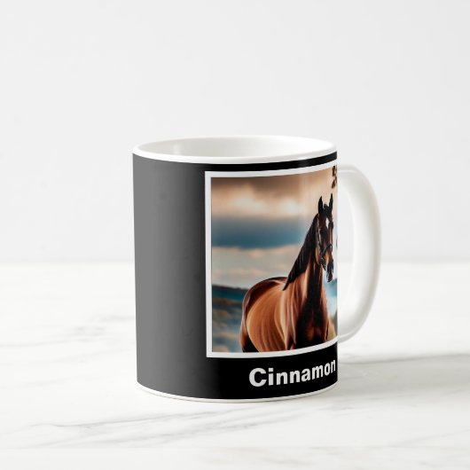 Creëer Uw eigen elegante gepersonaliseerde paarden Koffiemok (Voorkant rechts)