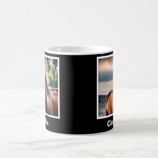 Creëer Uw eigen elegante gepersonaliseerde paarden Koffiemok (Center)