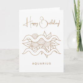 Creëer Uw eigen Elegante Gold & White Aquarius Feestdagen Kaart