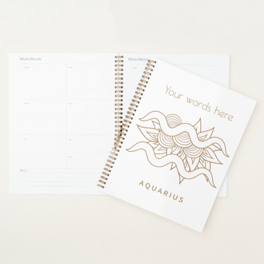Creëer Uw eigen Elegante Gold & White Aquarius Planner (Display)