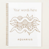 Creëer Uw eigen Elegante Gold & White Aquarius Planner (Voorkant)