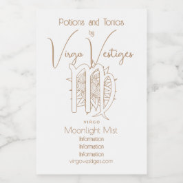 Creëer Uw eigen Elegante Goud & Witte Maagd Zodiac Wijn Etiket