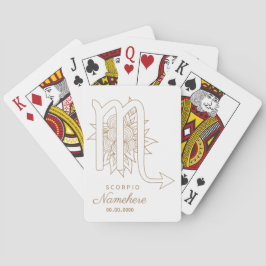 Creëer Uw eigen Elegante Goud & Witte Schorpioen Pokerkaarten