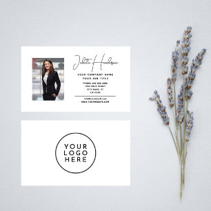Creëer uw eigen elegante Logo Photo Modern Script Visitekaartje