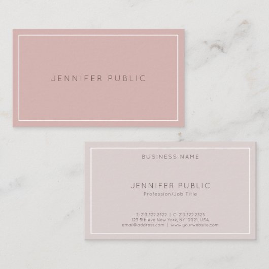 Creëer uw eigen elegante, moderne, eenvoudige lapt visitekaartje (Voorkant / Achterkant)