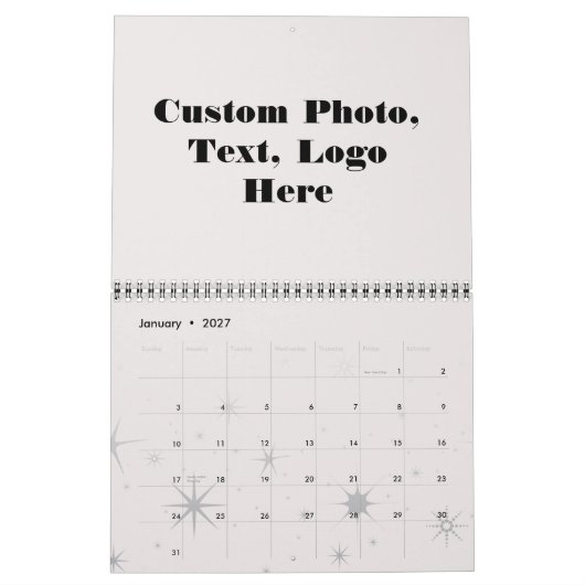 Creëer uw eigen elegante, moderne, gepersonaliseer kalender (Jan 2027)