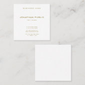 Creëer Uw eigen elegante moderne gouden tekst lett Vierkante Visitekaartje (Voorkant / Achterkant)