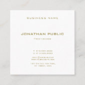 Creëer Uw eigen elegante moderne gouden tekst lett Vierkante Visitekaartje (Voorkant)