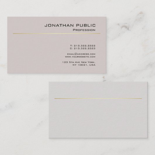 Creëer uw eigen elegante, moderne, minimale vlakte visitekaartje (Voorkant / Achterkant)