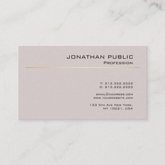 Creëer uw eigen elegante, moderne, minimale vlakte visitekaartje (Voorkant)