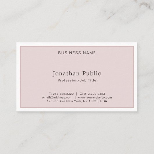 Creëer Uw eigen, elegante, moderne, professionele  Visitekaartje (Achterkant)