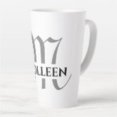 Creëer uw eigen elegante naam monogram latte mok (Rechterhoek)