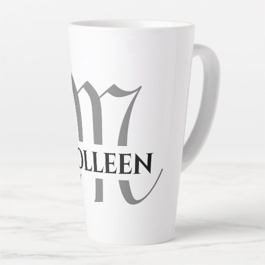 Creëer uw eigen elegante naam monogram latte mok (Rechterhoek)