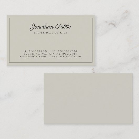 Creëer Uw eigen elegante professionele moderne ver Visitekaartje (Voorkant / Achterkant)