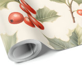 Creëer uw eigen elegante rode Holly crème Cadeaupapier (Rol Hoek)