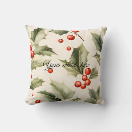 Creëer uw eigen elegante rode Holly crème Kussen