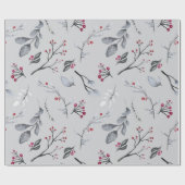 Creëer uw eigen elegante rode Holly Grey Cadeaupapier (Vlak)