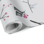 Creëer uw eigen elegante rode Holly Grey Cadeaupapier (Rol Hoek)