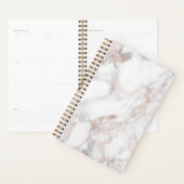 Creëer Uw eigen elegante Roos Gold Marble Blank Planner (Display)