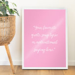 Creëer uw eigen elegante script aangepaste offerte poster<br><div class="desc">Creëer uw eigen aangepaste quote poster wall art. Beschikt over minimalistische elegante script typografie.</div>