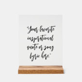 Creëer uw eigen elegante scriptquote acryl bord (Voorkant)