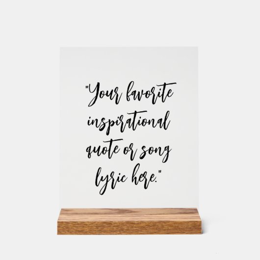 Creëer uw eigen elegante scriptquote acryl bord (Voorkant)