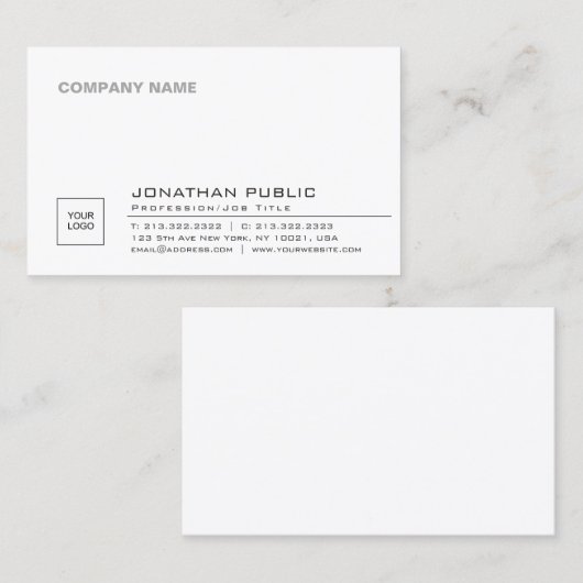 Creëer Uw eigen, elegante, stijlvolle Logo van uw  Visitekaartje (Voorkant / Achterkant)